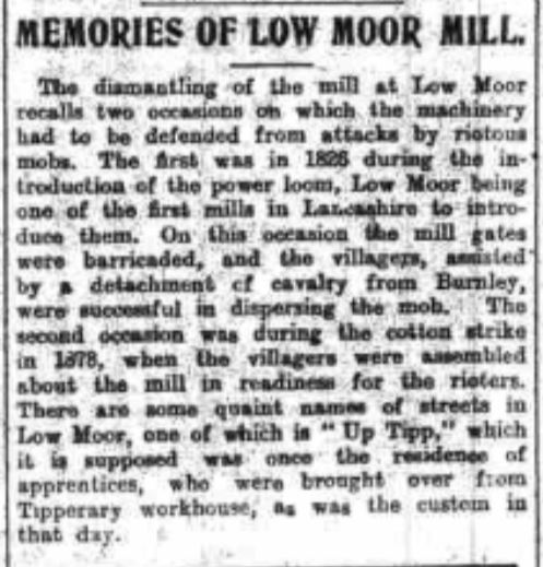 1930-08-16 Low Moor Mill  Burnley Express
